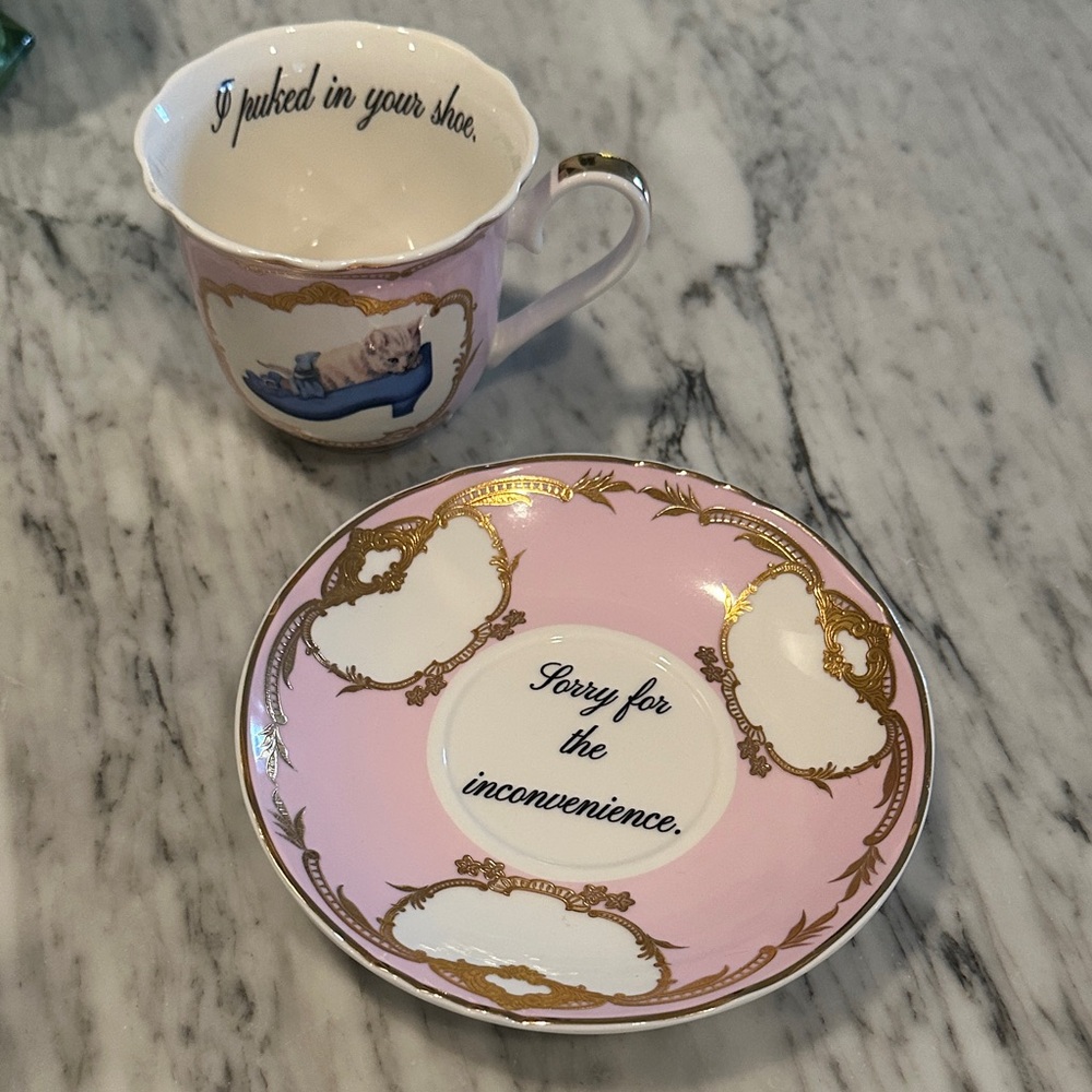 Pink and Gold Teacup and Saucer Set ❤️FINAL❤️